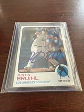 2022 Topps Heritage #518 High Number SP Justin Bruihl ON CARD Autograph Dodgers