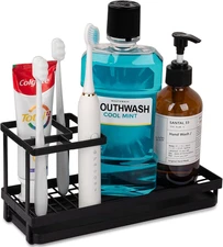 Toothbrush Holders for Bathrooms, Carbon Steel Tooth Brushing Holder Electric To