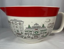 The Bake Shop Large 2 Quart Ceramic Batter Mixing Bowl Christmas Holiday