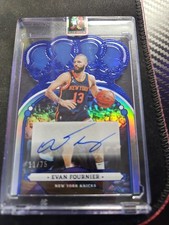 2022-23 Panini Crown Royale - Crown Autographs Evan Fournier #CA-EVF Blue 11/75