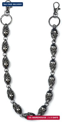 Gothic Skull Chunky Wallet Pants Chain Y2K Belt Pocket Jean Waist