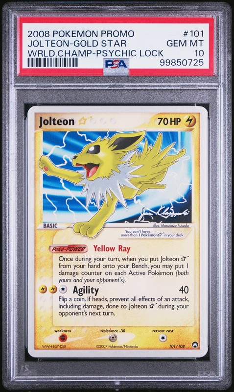Pokemon Jolteon Gold Star World Championships Promo 101 Psychic Lock PSA 10