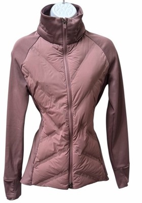 Athleta Inlet Down Jacket XS Winter Puff Workout Coat No Hood Zipper Warm Cozy