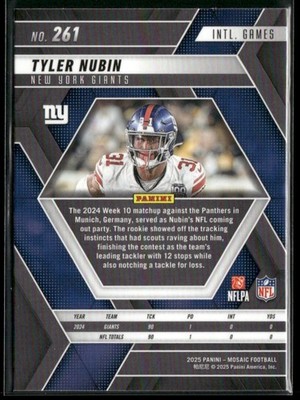 Tyler Nubin 2025 Panini Mosaic #261 | eBay