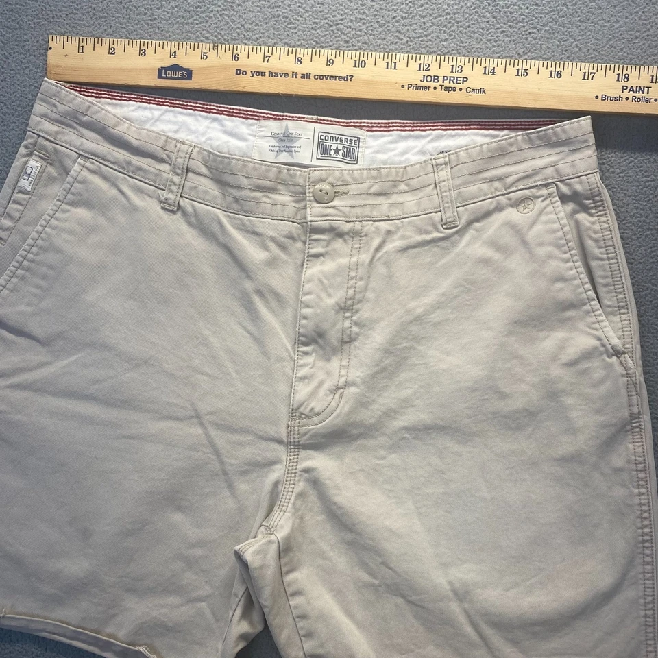 Pantalones Cortos Chinos Para Hombre CONVERSE One Star Caqui Beige Talla 36X30 Foto 4 de 4