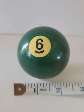 Vintage No. 6 Solid Green Pool Ball Billiard 2" Replacement L 