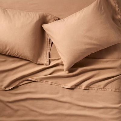 Queen 100% Linen Sheet Set Adobe Clay - Casaluna