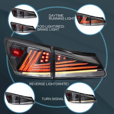 VLAND LED Smoked Rückleuchten für 2006-13 Lexus IS250 300 ISF mit Animation Paar