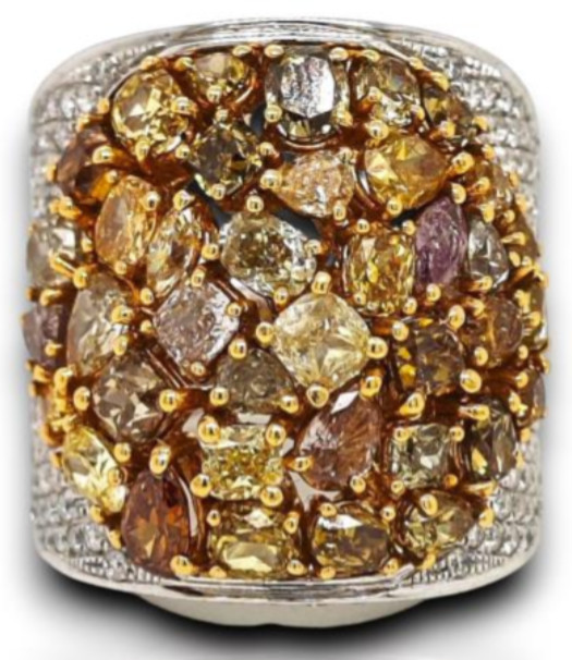 EXTRA LARGE 8.41CT MULTI SHAPE MULTI COLOR DIAMON… - image 1