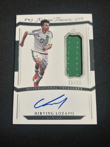 2018 Panini National Treasures Hirving Lozano Auto On Card /99 Player Worn READ