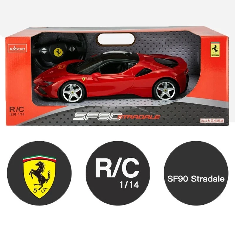 Rastar 1:14 Ferrari SF90 Stradale RC Car Remote 2.4 GHz LED Lights Red - Image 2 of 4