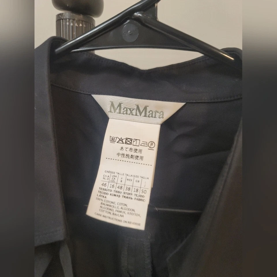 MAX MARA Fedora Cotton Balloon Sleeve Shirt Dress 16 - Image 3 of 4