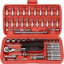 with Storage Case, with Bit Socket Set and Extension Bar for Auto Repairing