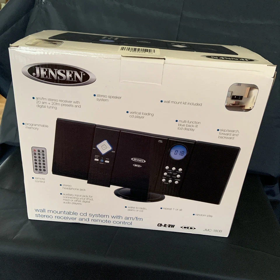 Jensen Wall Mountable CD System JMC-180B AM/FM Stereo with Remote Control - Image 4 of 4