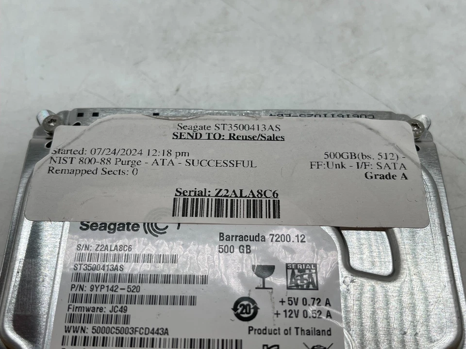Seagate Barracuda ST3500413AS 500GB SATA 3.5' 'Hard Drive GRADE A FREE S/H - Image 4 of 4