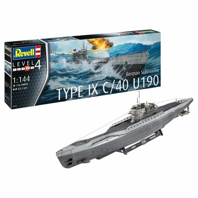 Revell Schiff-Modellbausatz German Submarine Type IX C/40 U190, U-Boot, 1:144