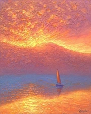 Original oil on canvas Impasto painting, Hand-painted seascape, Impressionism