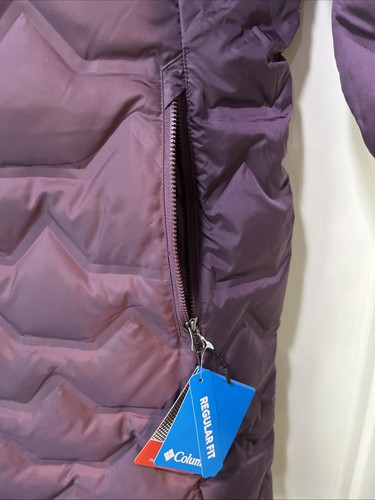 Women XL Columbia Walker Mill FS Long Jacket Hood Purple Puffer Duck Down New - Picture 7 of 19