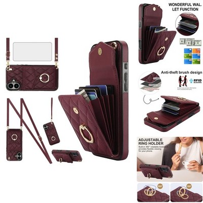 Asuwish Compatible with iPhone 16 6.1 inch Wallet Case Wine Red + Screen