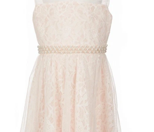 Vestido Fantasioso Ediciones Grandes Floral Marfil Rubor Encaje Perla Cintura-7 Foto 3 de 4