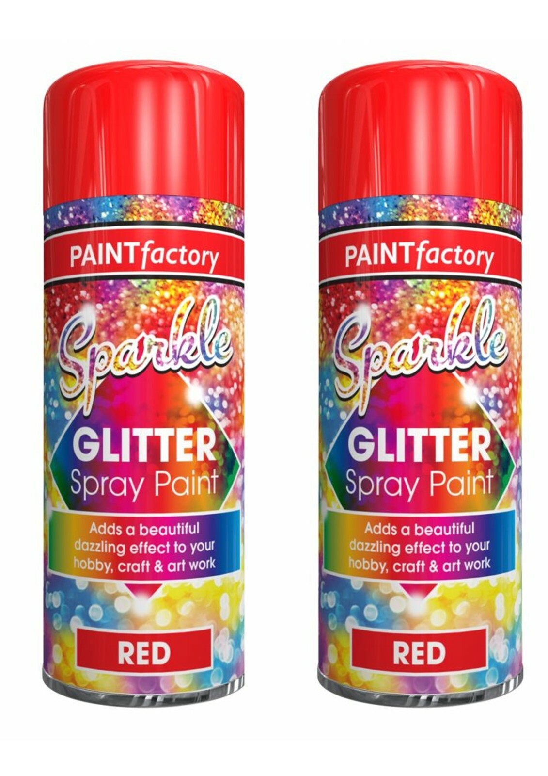 2 RED GLITTER SPRAY PAINT SPARKLING 200ml HOBBY DECORATIVE CREATIVE ART