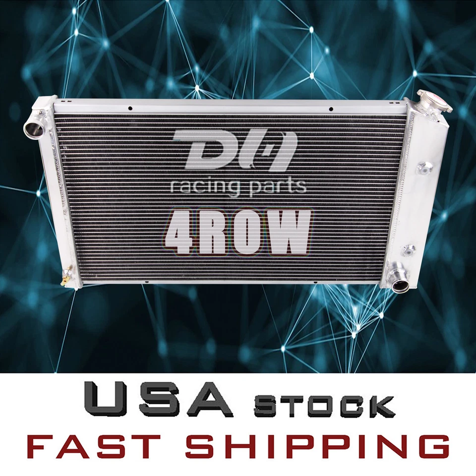 Radiador de aluminio de 4 filas para Pontiac Firebird 1970-81 Trans Am Esprit 6,6 4,9 L V8 Foto 2 de 4