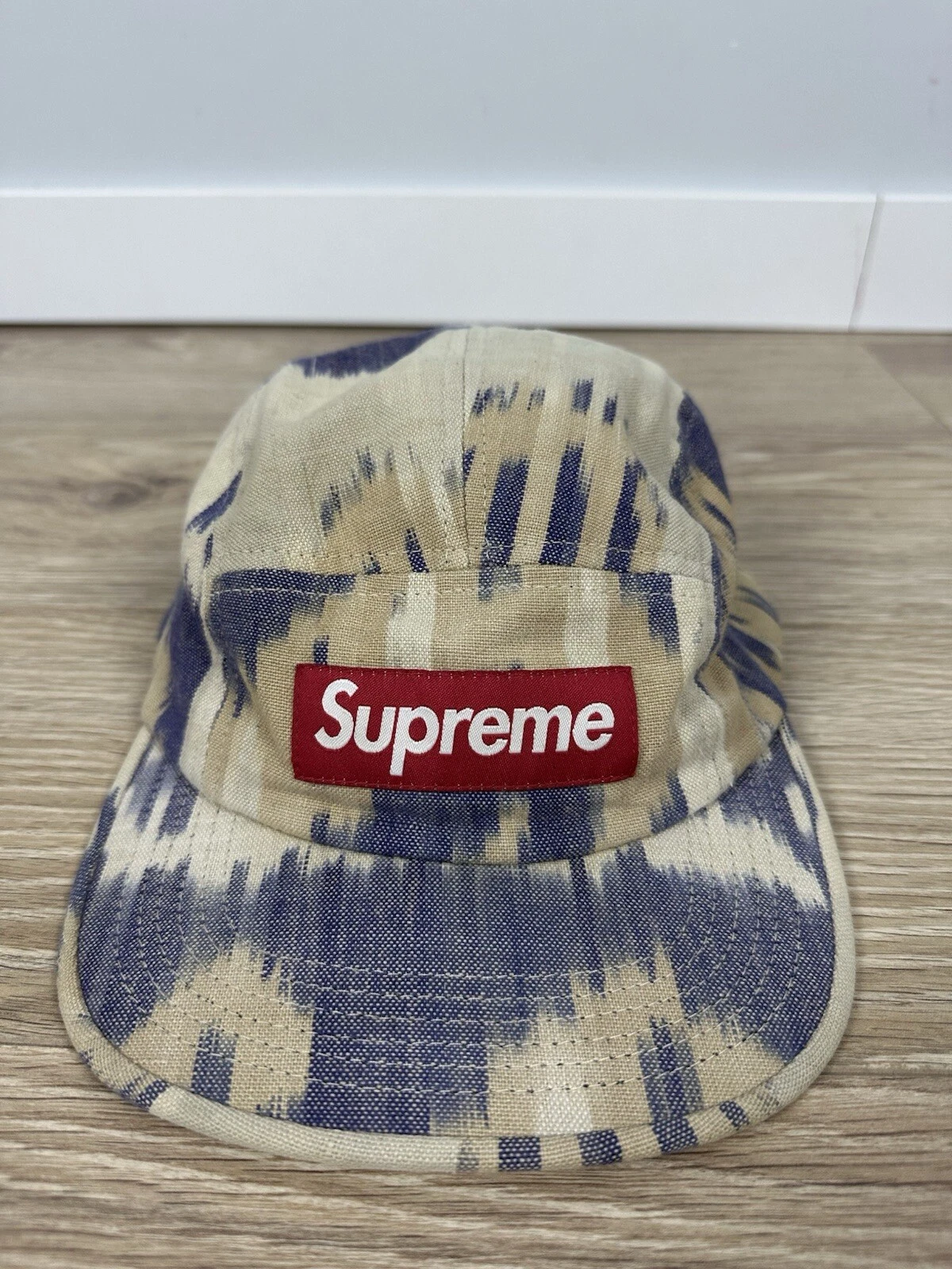 Casquette de camp logo Supreme Ikat Box SS12 vintage rare authentique USA 2012