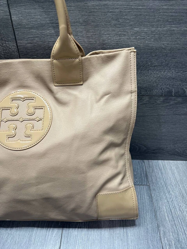 TORY BURCH Tote Bag Handbag Logo Switch Beige - Image 4 of 4