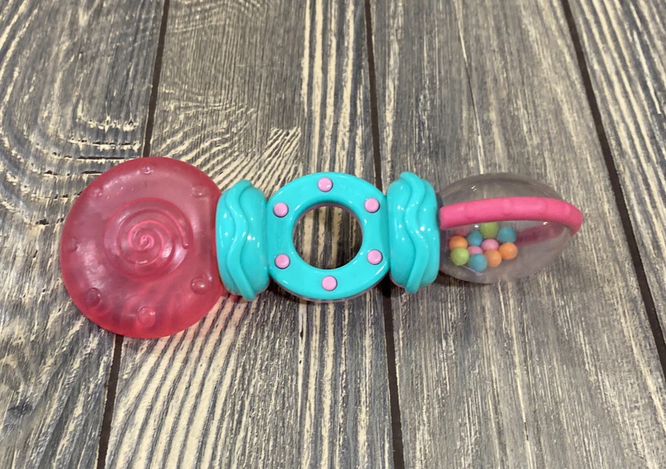 Mordedor de agua azul rosa para niños II Inc juguete sonajero de caramelo bebé niño pequeño niños P2305 Foto 2 de 2