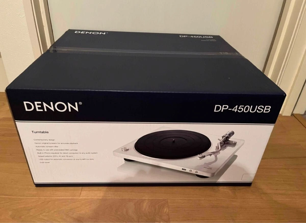 Denon DP-450USB Manual Record Player USB Recording White Analog