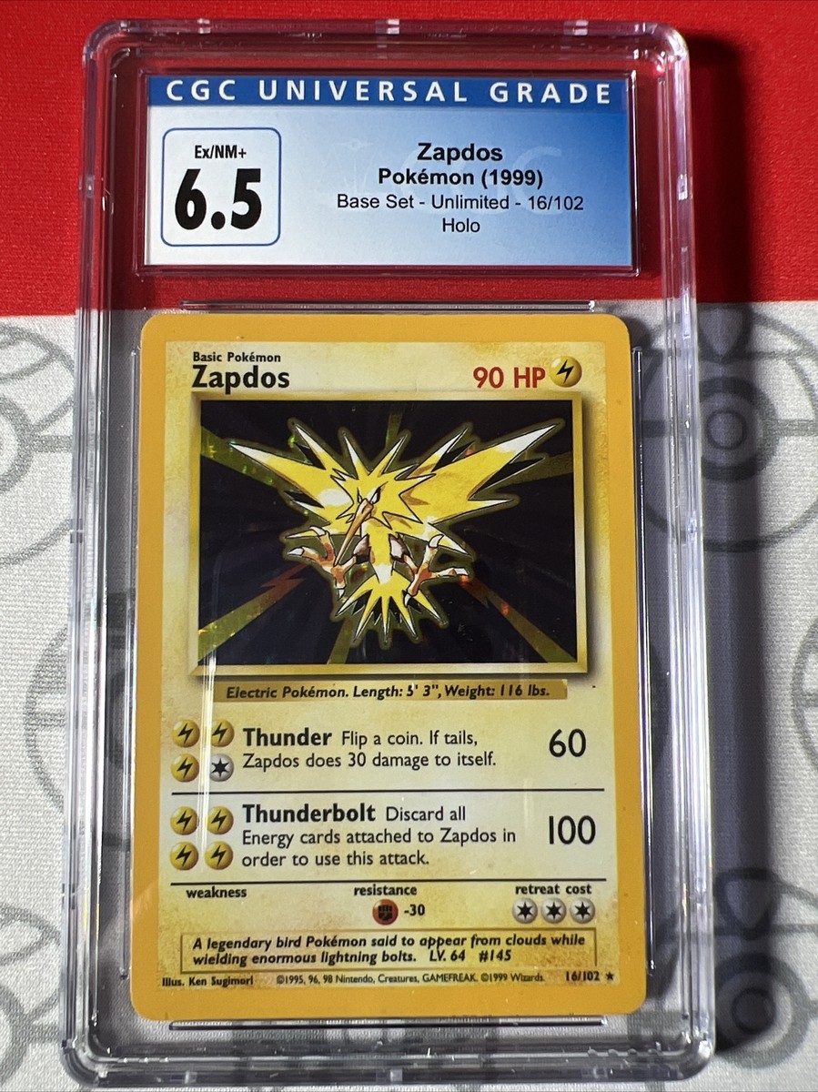 1999 サンダー　Base Set ARS8 英語版 Zapdos Original 1999 POKEMON Base Set Zapdos 16/102 Holo Unlimited Game