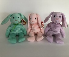 TY | Beanie Babies | Bunny Rabbits | Hippity Hoppity Floppity | Set of 3 | NWT