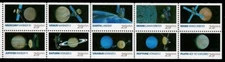 US 1991 SC#2568-77 SPACE EXPLORATION POSTAGE STAMP FOLDED BKLT PANE OF 10 MNH