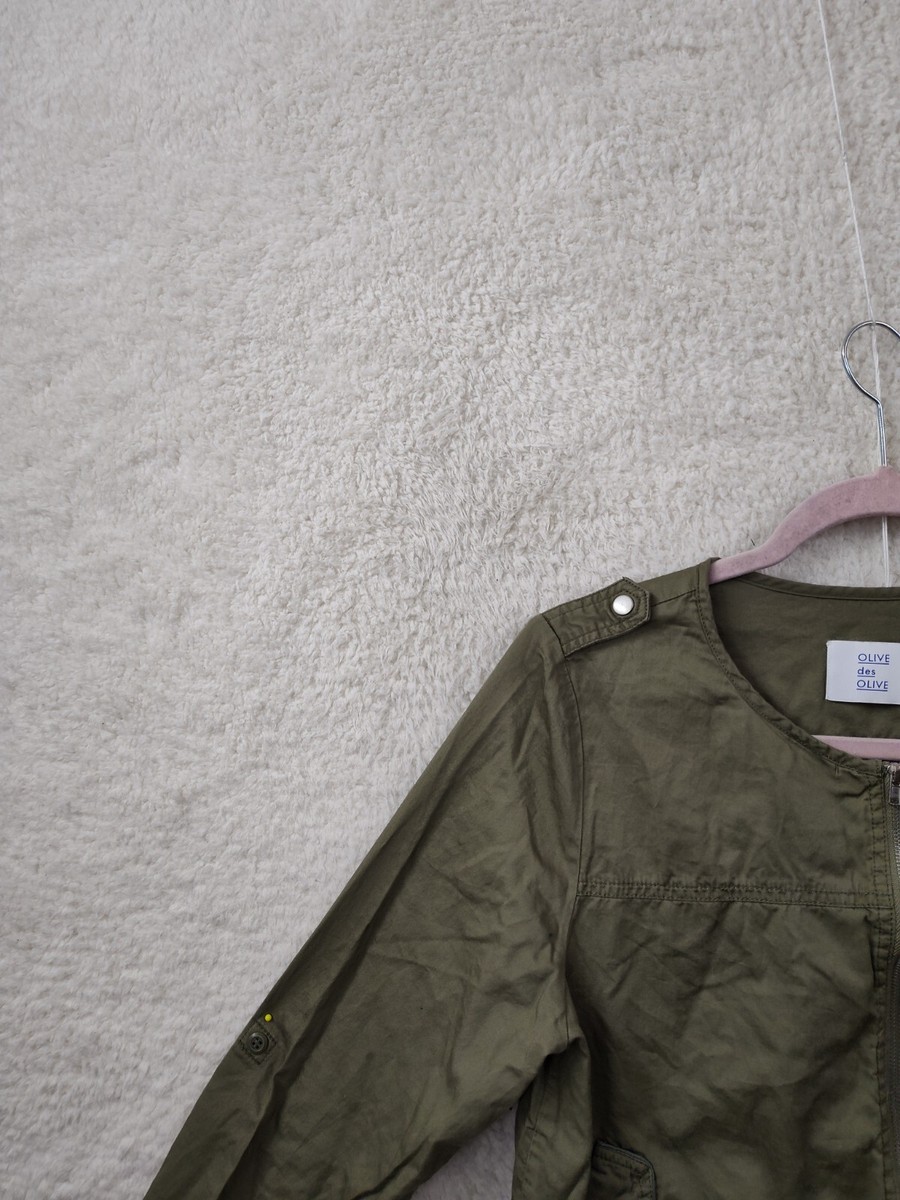 ジャケット・アウター OLIVE des OLIVE Olive des Olive Women Jacket Medium Green Cotton Long Sleeve