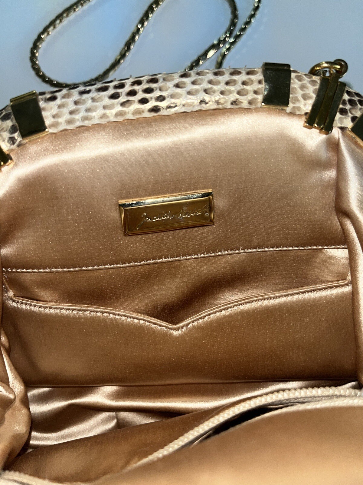 Judith Leiber Grey Python Clutch - image 4