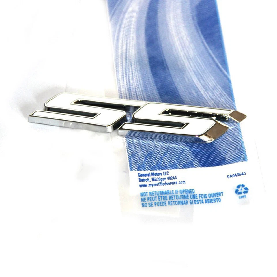 1x Pegatina Insignia Emblema SS OEM 3D para Serie Camaro Blanco Brillante Foto 3 de 3