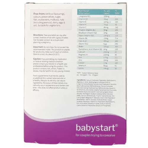 Fertility Vitamin Supplements Male & Female Packs - 60 Tablets One Month Supply - Picture 3 of 9
