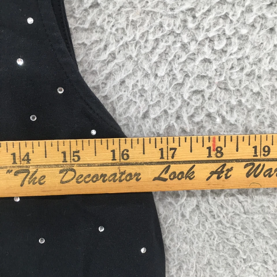 Talbots Tank Sleeveless Sequined Top Womens Small Black Cotton Blend Casual - Image 3 of 4