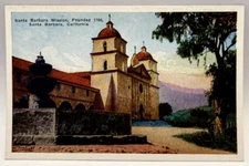 Santa Barbara Mission, Founded 1786, Santa Barbara, California CA Postcard
