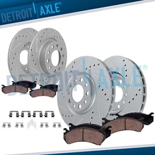 8pc Front Rear Drilled Brake Rotors and Brake Pads Kit for 2013-2016 Dodge Dart