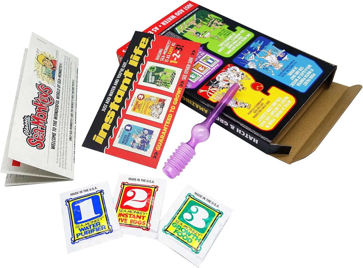 Retro Classic THE AMAZING LIVE SEA MONKEYS Pet EGGS FOOD Instant