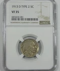 1913-D Type-2 Buffalo Nickel CERTIFIED NGC VF 35 5c