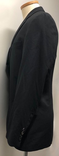 HUGO BOSS HUGO BLACK DARK GRAY MICRO STRIPE WOOL SPORT COAT BLAZER 2 BUTTON 44R - Picture 6 of 12