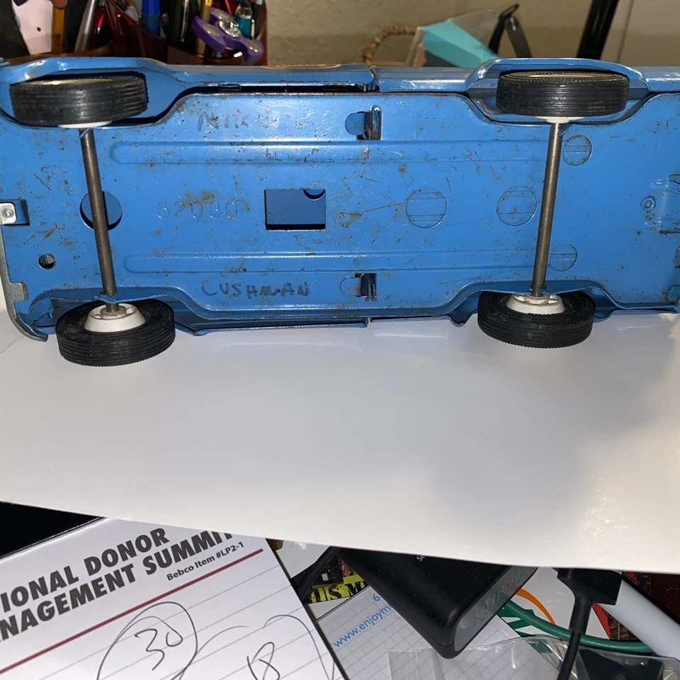 "Camioneta pick-up Jeep Tonka azul vintage años 60 9"" acero prensado #52030" Foto 4 de 4