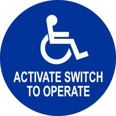 6 x 6 Activate Switch to Operate Handicap Sticker Car Truck Vehicle Bumper Decal