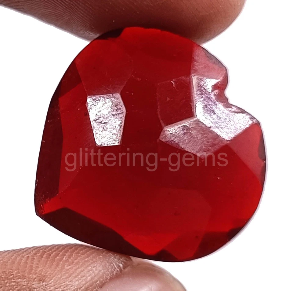 Lab-Created Mozambique Red Ruby Heart Shape 20 Ct IGL Certified Loose Gems 5JSD - Image 3 of 4