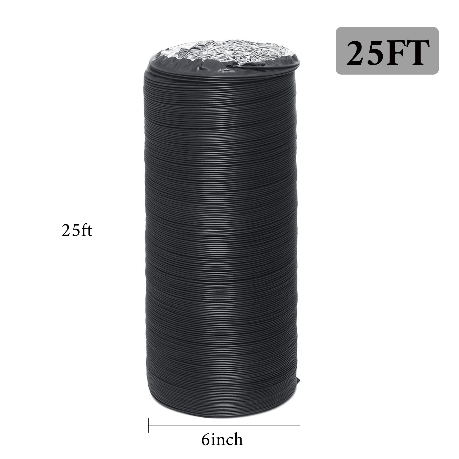 Duct Lowes Flexible Aluminium Ducting Double Layer PVC Black