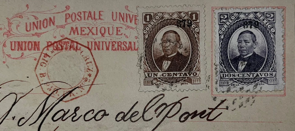 Tarjeta Formulario México 1880 Juárez 1c Marrón 2c Pizarra Veracruz A París Envío Francés Foto 2 de 3