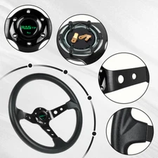Black Aluminum 14Inch 350mm Deep Dish Universal Drifting Racing Steering Wheel