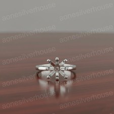 925 Sterling Silver Round Ring Setting-8 Prong Semi Mount Gemstone Mount For Her